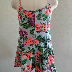 VINTAGE Express Floral Spaghetti Strap Dress